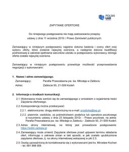 Parafia Prawosławna w Zabłociu poszukuje wykonawcy do rewitalizacji dachu cerkwi (kopuła nawy głównej)