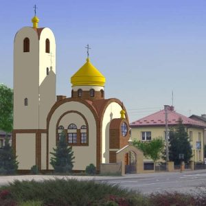 Prace przy budowie cerkwi w Biłgoraju