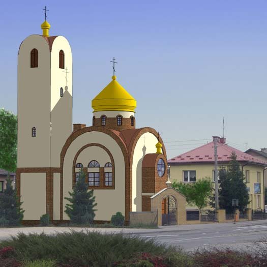 Prace przy budowie cerkwi w Biłgoraju